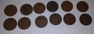(12) 1916 � 1917 Copper Pennies