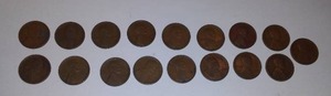 (17) 1920, 23, 24, and 25 Copper Pennies