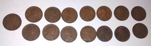 (15) 1918-1919 Copper Pennies