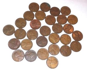 (30) 1935, 36, 37, and 39 Copper Pennies