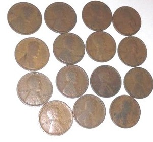 (15) 1909-1915 Copper Pennies
