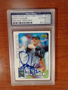 2006 Upper Deck First Pitch Scott Kazmir Auto - PSADNA Certified