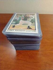 50 Kirby Puckett Cards in Toploaders
