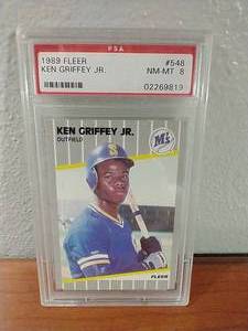 1989 Fleer Ken Griffey Jr. Rookie Card - PSA8