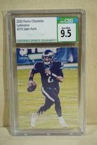 lot 7 image: 2020 Panini Chronicles Luminance Jalen Hurts #210 - CSG 9.5 Gem Mint