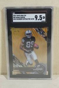 lot 10 image: 2015 Topps High Tek Amari Cooper #83 Gold Rainbow Diffractor 4450 - SGC 9.5 MT
