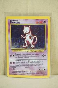 lot 22 image: Mewtwo 10102 Base Set Red Number Hologram Pokemon Card