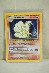 lot 23 image: Ninetales 12102 Base Set Red Number Hologram Pokemon Card