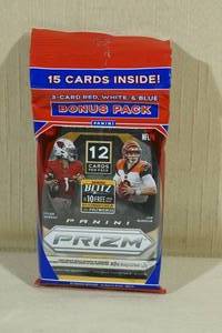 lot 46 image: HANGER Pack of 2020 Panini Prizm Football Cards with Bonus Pack