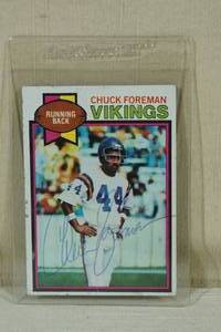 lot 48 image: Hand Signed 1979 Topps Chuck Foreman #100 Card