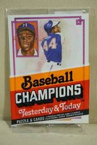 lot 51 image: Pack of Donruss Baseball Champions Yesterday & Today Puzzle and Cards