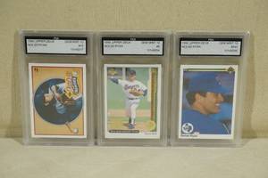 lot 61 image: 3 Graded Nolan Ryan Cards - 19901998