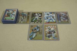 lot 87 image: Barry Sanders Football Cards - SP, Playoff, Pinnacle