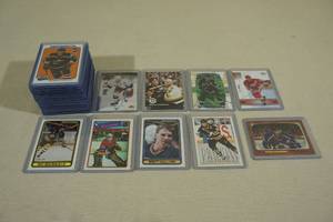 lot 100 image: Hockey Cards - Hull, Bourque, Lemieux