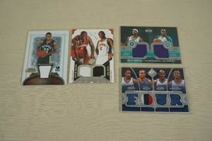 lot 107 image: Basketball Jersey Patch Insert Cards - Arenas, Baron Davis, Gay