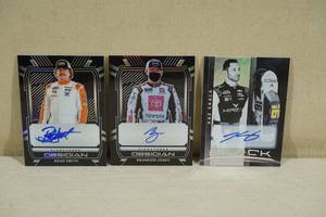 lot 112 image: Panini Obsidian and Black Racing Autograph Cards - Smith, Jones, Grala