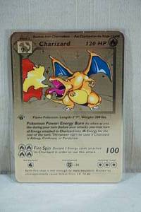lot 148 image: Custom Metal Charizard Pokemon Card