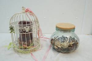 birdcage candle, potpourri jar