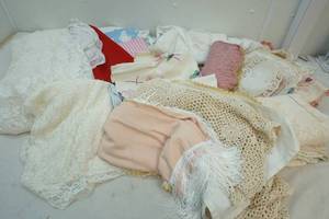 Fabric and doilies