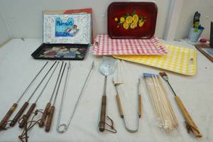 grilling tools, trays, platters