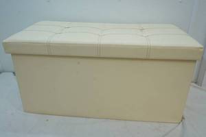 pleather storage ottoman