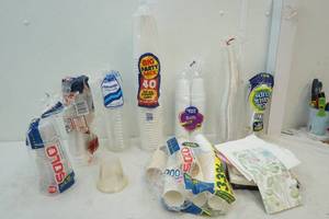 plastic glasses