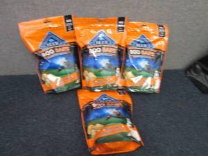 lot 38 image: 4- 11 oz bags Blue Buffalo Boo Bars...