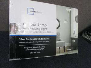 lot 52 image: Mainstays 6 ft Floor Lamp with Read...