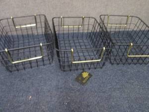 lot 107 image: 3 Metal Organizing Baskets...