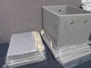 lot 109 image: 2- 3pks Fabric Storage Bins with Li...