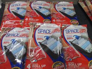 lot 139 image: 6- 4pks Travel Rollup Storage Bags...