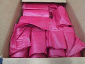 lot 212 image: Box of 24x30 Red Trash Liners...