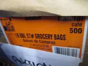 lot 226 image: 500 ct pk- 57lb Kraft Grocery Bags ...