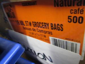 lot 227 image: 500 ct pk- 57lb Kraft Grocery Bags ...