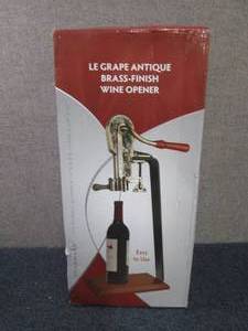 lot 256 image: LeGrape Antique Brass Finish Wine O...