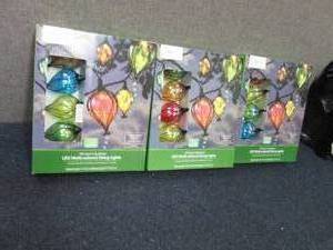 lot 257 image: 3 Mainstays 10 Count Outdoor LED Mu...