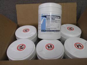 lot 332 image: Case of 6- 100 ct Canisters Sklar D...