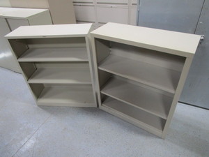 (2) Metal Bookcases 13x35x42