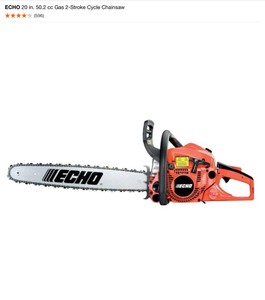 ECHO 20 in. 50.2 cc Gas 2-Stroke Cycle Chainsaw. See Pictures
