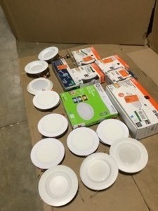Assorted Kinds & Sizes of Commercial Electric Down Lights, Lighting Kits & More Various Conditions. See Pictures