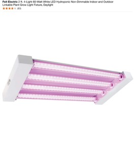 Feit Electric 2ft. 4-Light 60-Watt LED Hydroponic Grow Light & 2 ft. 27-Watt LED Grow Light IndoorOutdoor. See Pictures