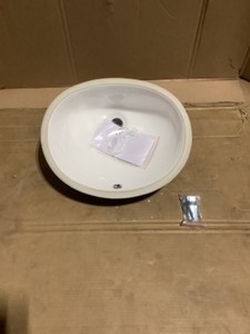 Kingsman Hardware 17-12 in. x 14-14 in. Oval Undermount Vitreous Glazed Ceramic Lavatory Vanity Bathroom Sink Pure White. See Pictures