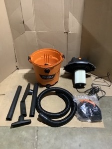 RIDGID 12 Gal. 5.0-Peak HP NXT WetDry Shop Vacuum with Filter, Hose and Accessories. See Pictures