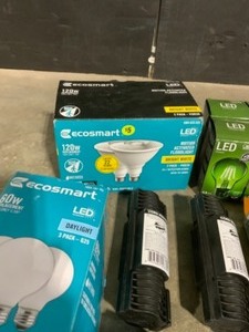 Various Brands of LightBulbs, UnderCabinet Lights, Puck Light Kits & Cord Protectors. Various Conditions. See Pictures