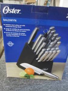 oster baldwinn 22pc knife set and b...