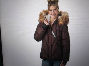 bebe womens plus hooded quilted jac...