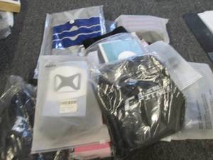 lot of fitness wear , leg braces , ...