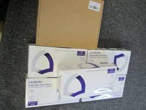 lot of disposable gloves ...