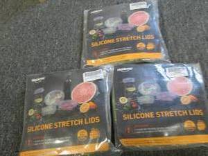 3 packages of silicone stretch lids...