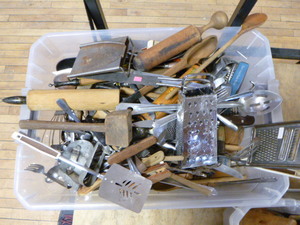 Tub of Kitchen Utensils